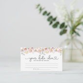 Blush roze wilde bloemen Date nacht ideeën. Datump Informatiekaartje (Staand voorkant)