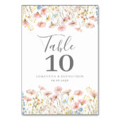 Blush Roze Wildflower Bloemen Waterverf bruiloft Kaart (Achterkant)