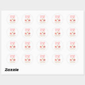 Blush Roze Wildflower Dank Je Sticker (Vel)