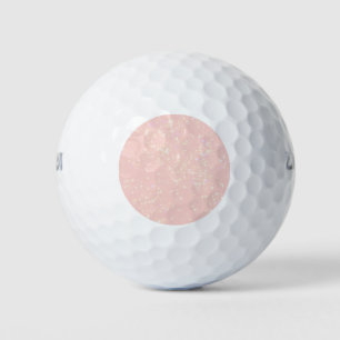 Blush roze wimmer - voeg tekst toe, Monogram naar Golfballen