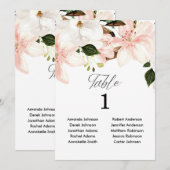 Blush roze wit floral 5"x7" tafel nummers kaart (Voorkant / Achterkant)