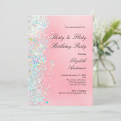 Blush Roze Wit Glitter 30e Dertig Flirty Geboorte Kaart (Staand voorkant)