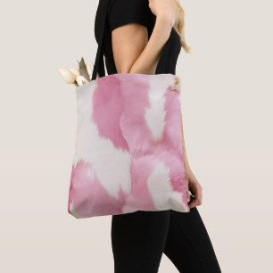 Blush Roze Wit Goud Koeienhuid Animal Draagtas