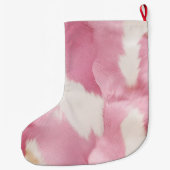 Blush Roze Wit Goud Koeienhuid Animal Grote Kerstsok (Achterkant)