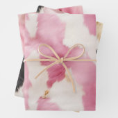 Blush Roze Wit Goud Koeienhuid Animal Inpakpapier Vel (In situ)