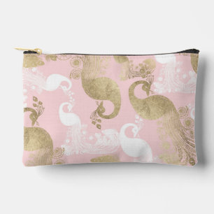 Blush roze wit goud koninklijke pauw vogel etui