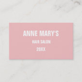 Blush Roze Wit Haar Salon Spa Girly Modern Visitekaartje (Voorkant)