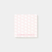 Blush Roze Wit Modern Monogram Initiaal Letter Post-it® Notes (Voorkant)