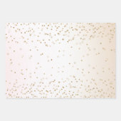 Blush Roze Wit Peach Ombre Goud Confetti Inpakpapier Vel (Voorkant)