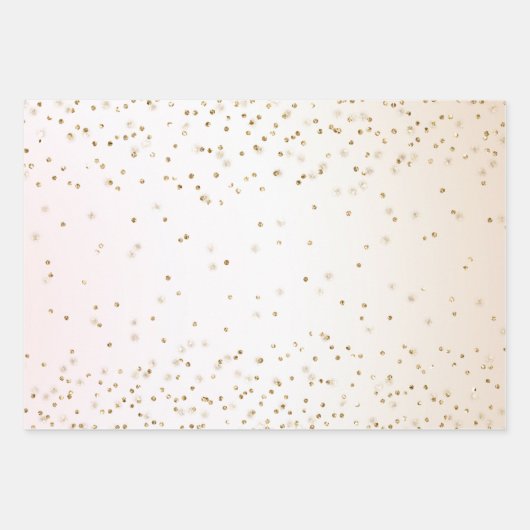 Blush Roze Wit Peach Ombre Goud Confetti Inpakpapier Vel (Voorkant)