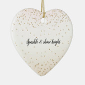 Blush Roze Wit Peach Ombre Goud Confetti Keramisch Ornament (Rechts)