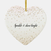 Blush Roze Wit Peach Ombre Goud Confetti Keramisch Ornament (Voorkant)