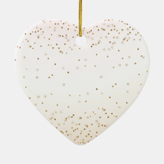 Blush Roze Wit Peach Ombre Goud Confetti Keramisch Ornament (Achterkant)