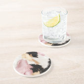 Blush Roze Wit Zwart Koeienhuid Dier Zandsteen Onderzetter (Zijkant)