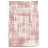 Blush Roze Witte Abstracte Strepen Medium Cadeauzakje (Voorkant)