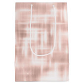 Blush Roze Witte Abstracte Strepen Medium Cadeauzakje (Achterkant)