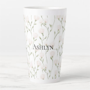 Blush roze witte bloemen latte mok
