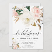 Blush roze witte bloemen rustieke herfst vrijgezel kaart (Voorkant)