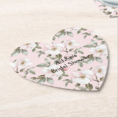  Blush Roze Witte Bloemen Vrijgezellenfeest Kartonnen Onderzetters (Gekanteld)