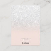 Blush roze witte glitter sieraden ring display visitekaartje (Achterkant)
