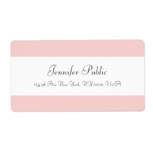 Blush Roze witte kalligrafen Sjabloon Moderne Etiket
