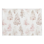 Blush roze witte kerstbomen kussensloop (Achterkant-Rechts)