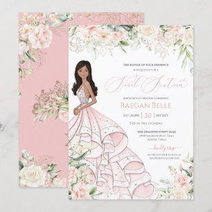 Blush roze witte rozen Luxe glam Sweet Sixteen I Kaart
