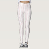 Blush roze witte strepen leggings (Voorkant)