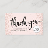 Blush Roze zakelijke bestelling Hartelijk dank voo Visitekaartje (Voorkant)
