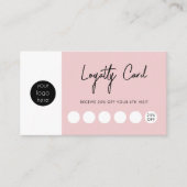 Blush Roze zakelijke Logo QR-code Loyalty Visitekaartje (Voorkant)