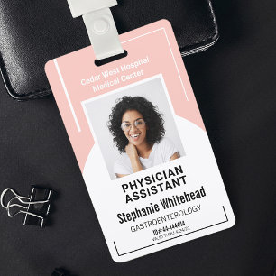 Blush Roze ziekenhuis Medische werknemer Foto ID Badge