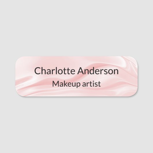 Blush roze zijde satin elegant business business naamplaatje (Voorkant)