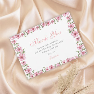 Blush Roze Zilver Mis Quince Glitter Quinceañera Bedankkaart