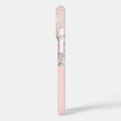Blush roze zilveren glitter floral Case-Mate iPhone case (Achterkant / Links)