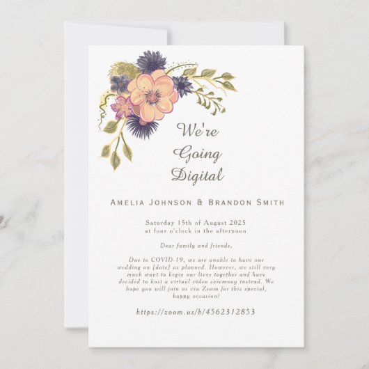 Blush Roze zoom Weddenschap Kaart (Voorkant)