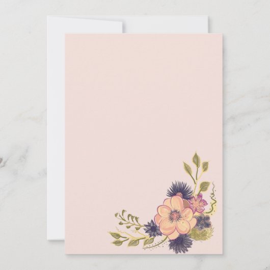 Blush Roze zoom Weddenschap Kaart (Achterkant)