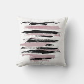 Blush Roze Zwart Wit Minimalistische Abstracte Pri Kussen (Voorkant)