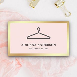 Blush Roze Zwarte Kleding Hanger Mode Stylist Visitekaartje