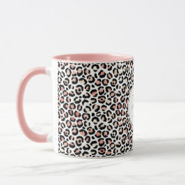 Blush roze zwarte leopard printMonogram           Mok
