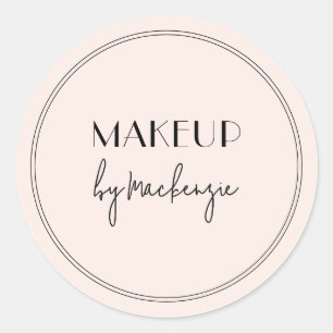 Blush Roze Zwarte Make-up Salon Ronde Sticker