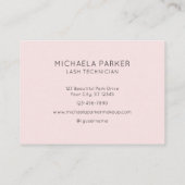 Blush Roze Zwarte Script 3 Foto Wimpers Visitekaartje (Achterkant)