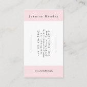 Blush Roze Zwarte Script Foto Wimpertechnicus Visitekaartje (Achterkant)