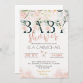 Blush Rozen Baby shower Uitnodiging (Voorkant / Achterkant)