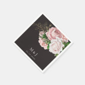 blush rozen elegant bruiloft papier servet (Hoek)