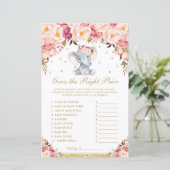 Blush Rozen Elephant raden het juiste prijsspel (Staand voorkant)