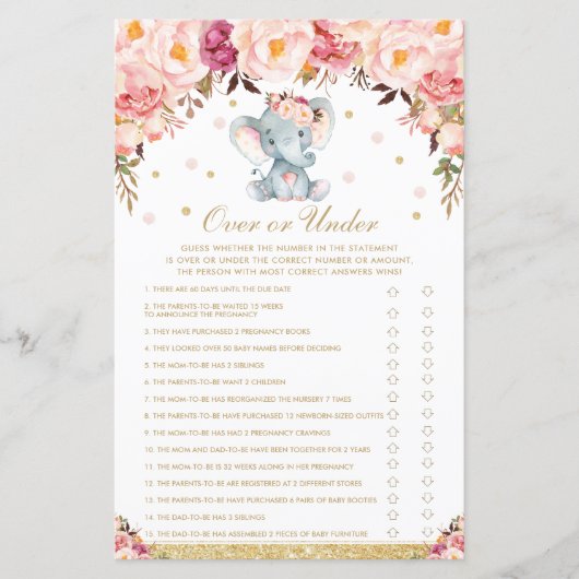 Blush Rozen Floral Elephant over of onder de game (Voorkant)