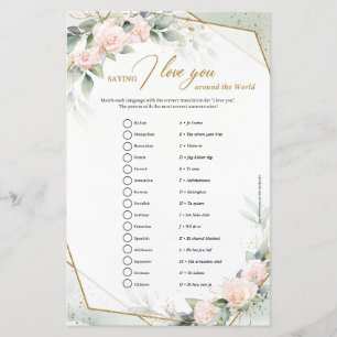 Blush rozen groen Ik hou van je over de hele werel