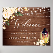 Blush Rozen Lantern Rustic Wood ENGAGTY Poster (Voorkant)