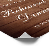 Blush Rozen Lantern Rustic Wood Rehearsal Dinner Poster (Hoek)