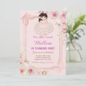 Blush Rozen Mexicaans Meisje Fiesta Verjaardag Kaart (Staand voorkant)